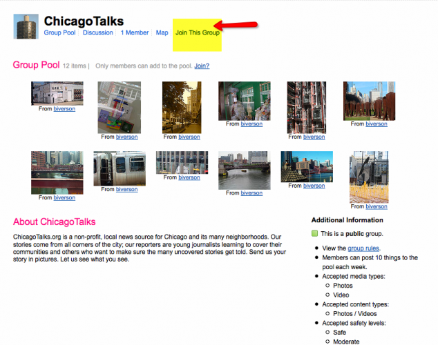 flickr chicagotalks photo group page